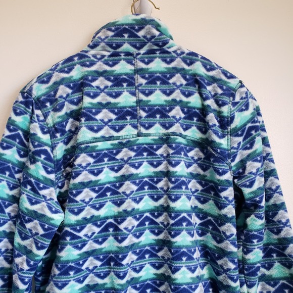 Orvis Fleece Women's Small Pullover Sweater Striped Blue Ski Resort - Picture 8 of 13